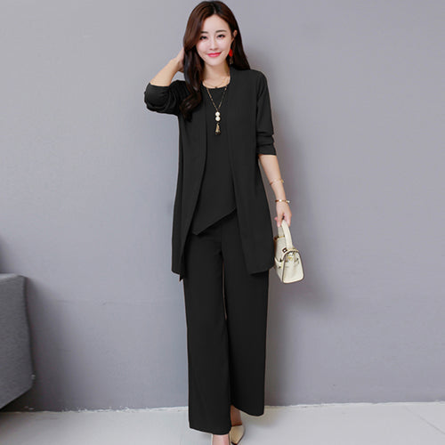カジュアル パンツスーツセット レディース パンツ カーディガン ブラック カーキ