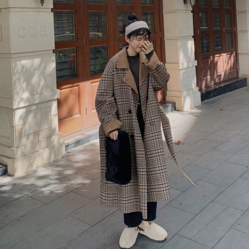 韓国系 トロチェッククラシックコート