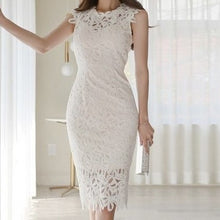 画像をギャラリービューアに読み込む, 総レース お呼ばれ ノースリ ホワイト ワンピース ドレス