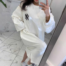 画像をギャラリービューアに読み込む, ワンピース ロゴ スウェット シンプル カジュアル ロング