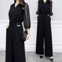 画像をギャラリービューアに読み込む, パンツドレス お呼ばれ シフォン ウエストベルト