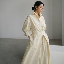 画像をギャラリービューアに読み込む, ワンピース 長袖 Ａライン スキッパー ロング丈