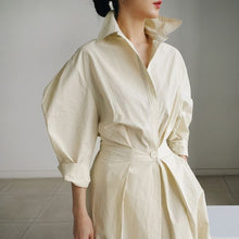 画像をギャラリービューアに読み込む, ワンピース 長袖 Ａライン スキッパー ロング丈