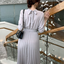 画像をギャラリービューアに読み込む, プリーツワンピース ロングワンピ 結婚式 パーティードレス 長袖