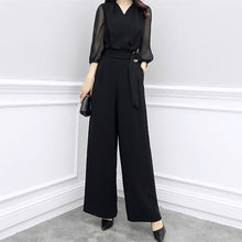 画像をギャラリービューアに読み込む, パンツドレス お呼ばれ シフォン ウエストベルト
