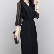 画像をギャラリービューアに読み込む, パンツドレス お呼ばれ シフォン ウエストベルト