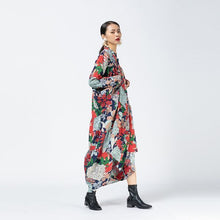 画像をギャラリービューアに読み込む, ワンピース レトロ 花柄 ボタニカル マキシ丈