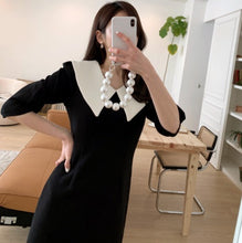 画像をギャラリービューアに読み込む, ビックカラーワンピース  レデイース  ブラック