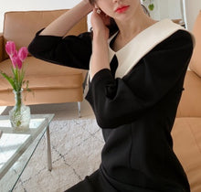 画像をギャラリービューアに読み込む, ビックカラーワンピース  レデイース  ブラック