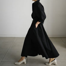 画像をギャラリービューアに読み込む, ワンピース 長袖 Ａライン スキッパー ロング丈