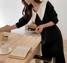 画像をギャラリービューアに読み込む, ビックカラーワンピース  レデイース  ブラック