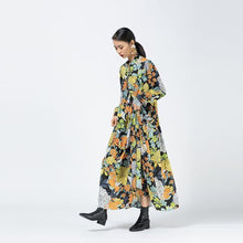画像をギャラリービューアに読み込む, ワンピース レトロ 花柄 ボタニカル マキシ丈