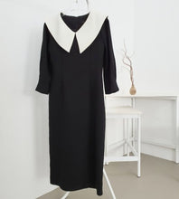 画像をギャラリービューアに読み込む, ビックカラーワンピース  レデイース  ブラック