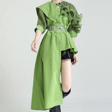 画像をギャラリービューアに読み込む, アシンメトリー チュール ドッキング ブラウス パフ