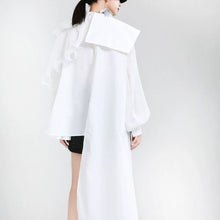 画像をギャラリービューアに読み込む, アシンメトリー チュール ドッキング ブラウス パフ