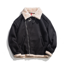 画像をギャラリービューアに読み込む, メンズ　テーラードカラー　ボアコート　ジャケット　ブラック