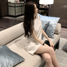 画像をギャラリービューアに読み込む, ミニドレス ラインストーン付き ワンピース ノースリーブ