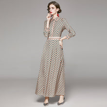画像をギャラリービューアに読み込む, ワンピース 格子柄 シフォン エレガント マキシ丈 総柄　ロング