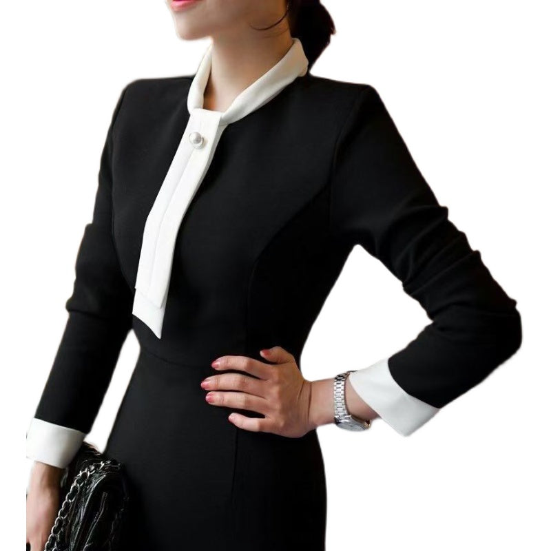 ボウタイワンピース ブローチセット 上品 きれいめ フォーマル