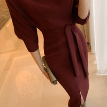 画像をギャラリービューアに読み込む, パーティードレス 無地 リボンベルト エレガント 上品