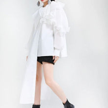 画像をギャラリービューアに読み込む, アシンメトリー チュール ドッキング ブラウス パフ