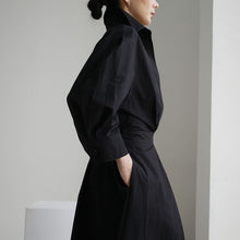 画像をギャラリービューアに読み込む, ワンピース 長袖 Ａライン スキッパー ロング丈