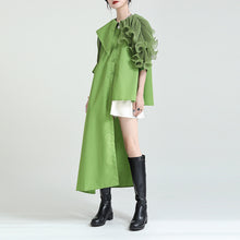 画像をギャラリービューアに読み込む, アシンメトリー チュール ドッキング ブラウス パフ