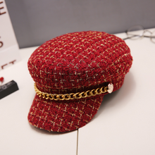 画像をギャラリービューアに読み込む, 20%OFF キャスケット 帽子 ツイード ゴールド チェーン レトロ チェック