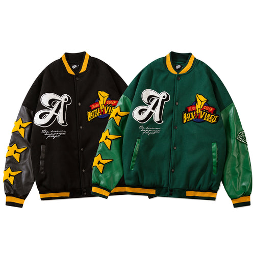 スタジャン ジャケット アウター ロゴ カジュアル