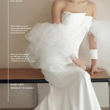 画像をギャラリービューアに読み込む, オフショルダー ボリューム袖 マーメイドドレス 2色