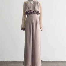 画像をギャラリービューアに読み込む, 袖シフォンハイウエストジャンプスーツ 2色