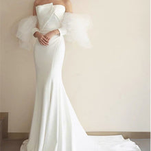 画像をギャラリービューアに読み込む, オフショルダー ボリューム袖 マーメイドドレス 2色
