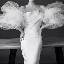 画像をギャラリービューアに読み込む, オフショルダー ボリューム袖 マーメイドドレス 2色