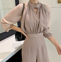 画像をギャラリービューアに読み込む, 袖シフォンハイウエストジャンプスーツ 2色