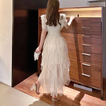 画像をギャラリービューアに読み込む, ワンピース 半袖 パーティードレス ボリュームスカート 2色