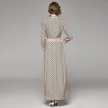 画像をギャラリービューアに読み込む, ワンピース 格子柄 シフォン エレガント マキシ丈 総柄　ロング