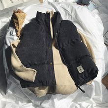 画像をギャラリービューアに読み込む, メンズ ダウンベスト コーデュロイ シンプル オーバーサイズ