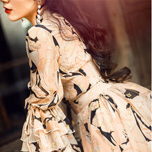 画像をギャラリービューアに読み込む, ワンピース 花柄 シフォン フレア プリーツ パーティードレス