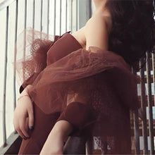 画像をギャラリービューアに読み込む, オフショルダー ボリューム袖 マーメイドドレス 2色