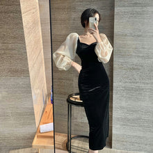 画像をギャラリービューアに読み込む, パーティドレス 結婚式 2次会 パフスリーブ マーメイド