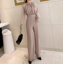 画像をギャラリービューアに読み込む, 袖シフォンハイウエストジャンプスーツ 2色