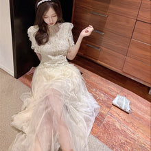 画像をギャラリービューアに読み込む, ワンピース 半袖 パーティードレス ボリュームスカート 2色