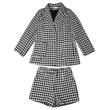 画像をギャラリービューアに読み込む, 千鳥格子柄ジャケット ショートパンツ エレガント  2点セット