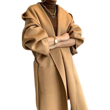 画像をギャラリービューアに読み込む, ウール コート フーディー  ロングコート  レデイース 2色