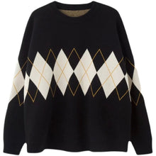 画像をギャラリービューアに読み込む, ニットセーター アーガイル柄 メンズ レトロ 2色