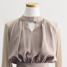 画像をギャラリービューアに読み込む, 袖シフォンハイウエストジャンプスーツ 2色