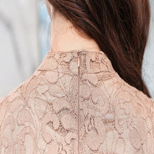 画像をギャラリービューアに読み込む, 総レース シアー ワンピース ベルスリーブ  2色