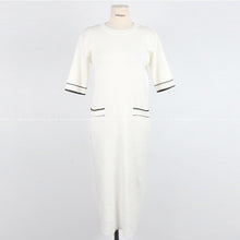 画像をギャラリービューアに読み込む, 配色ラインカーディガンワンピースセット2色