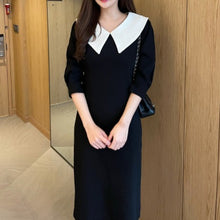 画像をギャラリービューアに読み込む, ビックカラーワンピース  レデイース  ブラック