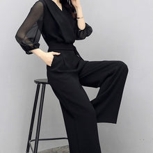 画像をギャラリービューアに読み込む, パンツドレス お呼ばれ シフォン ウエストベルト